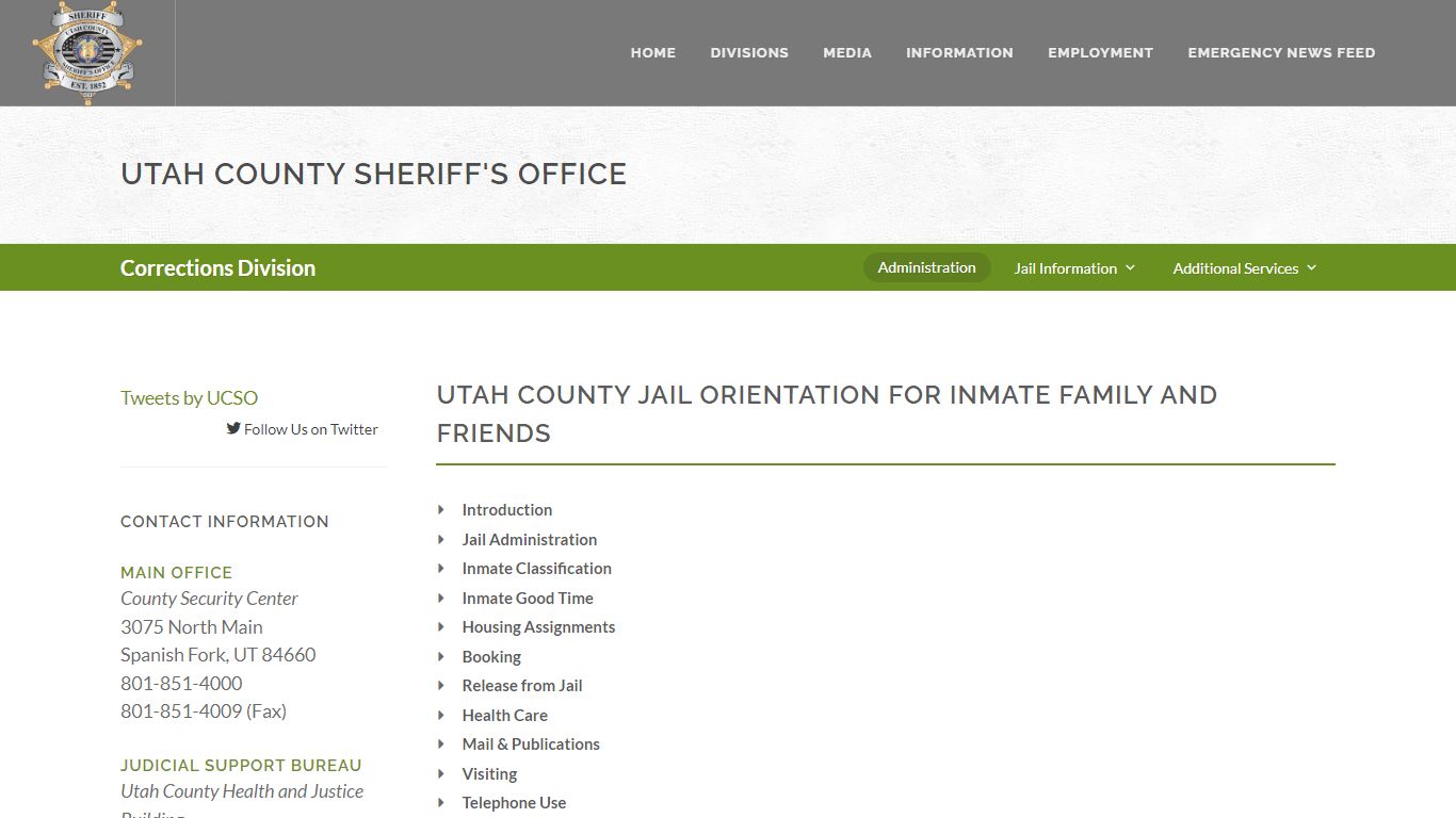 Utah County Sheriff's Office Orientation